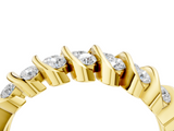 Yellow gold Channel Set Round Diamond Multi-Row Band_6