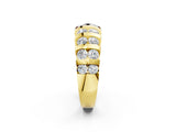 Yellow gold Channel-Set Round Diamond Multi-Row Band_6