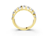 Yellow gold Channel-Set Round Diamond Multi-Row Band_7
