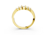 Yellow gold Channel Set Round Diamond Multi-Row White Gold Band_7