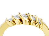 Yellow gold Channel Set Round Diamond Multi-Row White Gold Band_8