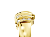 Yellow gold Channel Set Round Diamond Multi-Row White Gold Band_9