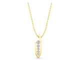 Yellow gold Channel Set Round Diamond Pendant with Bar Prong Setting_7
