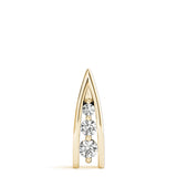 Yellow gold Channel Set Round Diamond Prong Pendant 1