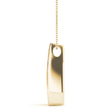 Yellow gold Channel Set Round Diamond Prong Pendant 2