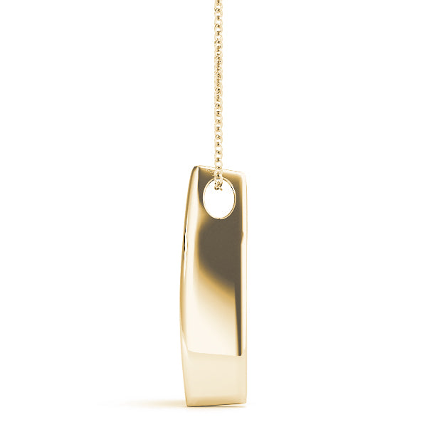 Yellow gold Channel Set Round Diamond Prong Pendant