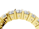 Yellow gold Channel Set Round Diamond Step Band with Bar Prong Setting_17