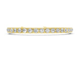 Yellow gold Channel Set Round Diamond Tennis Bracelet with Four-Prong Setting_2