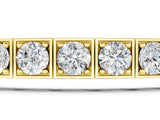 Yellow gold Channel Set Round Diamond Tennis Bracelet with Four-Prong Setting_3
