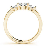 Yellow gold Channel Set Round Diamond Trio Bar Prong Ring 2