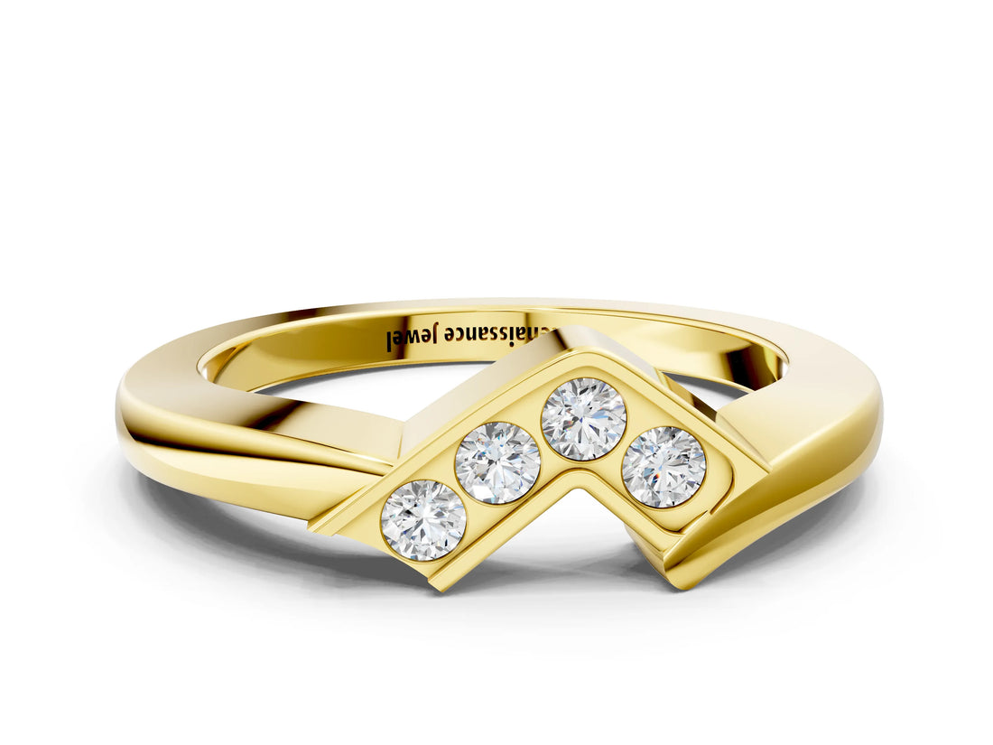 Yellow gold Channel-Set Round Diamond Twist Band_4