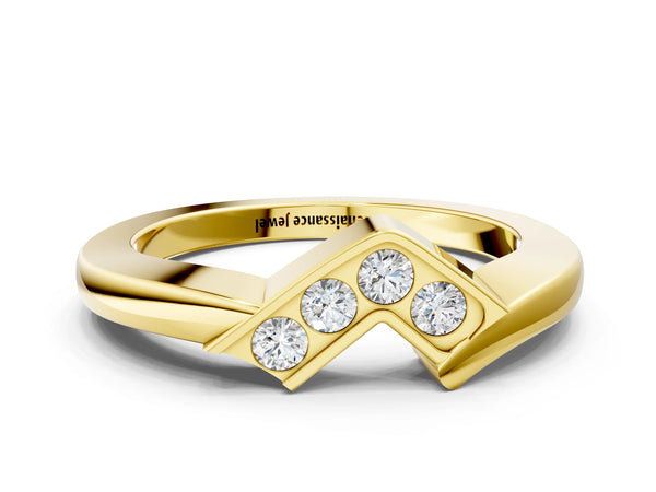 Yellow gold Channel-Set Round Diamond Twist Band