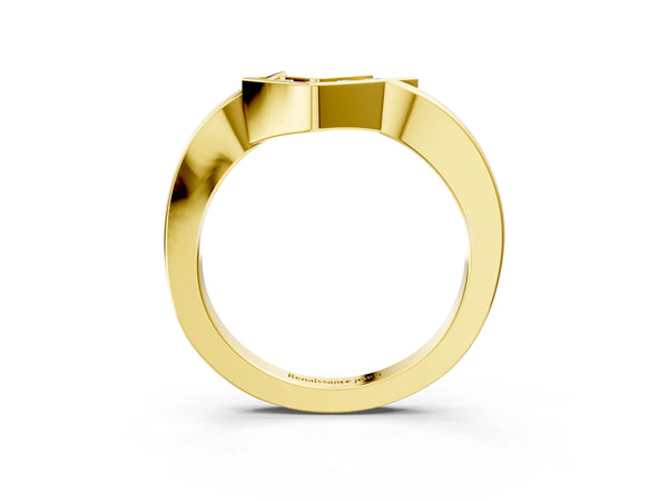 Yellow gold Channel-Set Round Diamond Twist Band