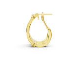 Yellow gold Channel-Set Round Diamond Two-Tone Hoop Earrings with Claw Prong Setting_24