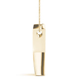 Yellow gold Channel Set Round Diamond V-Prong Pendant 2