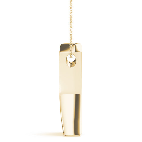 Yellow gold Channel Set Round Diamond V-Prong Pendant