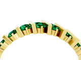 Yellow gold Channel Set Round Emerald Anniversary Band with Vertical Prongs_10