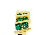 Yellow gold Channel Set Round Emerald Anniversary Band with Vertical Prongs_11