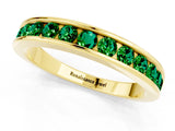 Yellow gold Channel Set Round Emerald Eternity Band_7