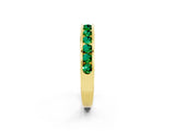 Yellow gold Channel Set Round Emerald Eternity Band_8