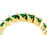 Yellow gold Channel Set Round Emerald Multi-Row Band_10