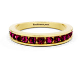 Yellow gold Channel Set Round Garnet Eternity Band_6