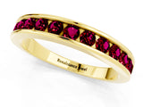 Yellow gold Channel Set Round Garnet Eternity Band_7