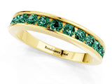 Yellow gold Channel Set Round Green Sapphire Eternity Band_7