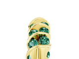 Yellow gold Channel Set Round Green Sapphire Multi-Row Band_11