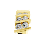 Yellow gold Channel Set Round Moissanite Anniversary Band with Vertical Prongs_11