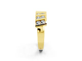 Yellow gold Channel Set Round Moissanite Anniversary Band with Vertical Prongs_8
