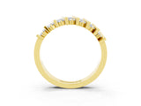 Yellow gold Channel Set Round Moissanite Anniversary Band with Vertical Prongs_9