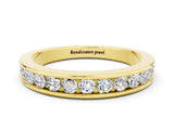 Yellow gold Channel Set Round Moissanite Eternity Band_6