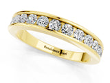 Yellow gold Channel Set Round Moissanite Eternity Band_7