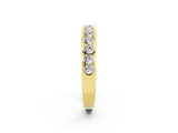 Yellow gold Channel Set Round Moissanite Eternity Band_8