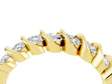 Yellow gold Channel Set Round Moissanite Multi-Row Band_10