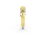 Yellow gold Channel Set Round Moissanite Multi-Row Band_8