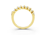 Yellow gold Channel Set Round Moissanite Multi-Row Band_9