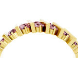 Yellow gold Channel Set Round Morganite Anniversary Band with Vertical Prongs_10