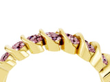 Yellow gold Channel Set Round Morganite Multi-Row Band_10