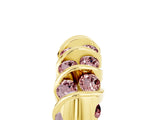 Yellow gold Channel Set Round Morganite Multi-Row Band_11