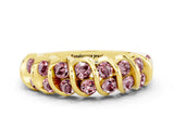Yellow gold Channel Set Round Morganite Multi-Row Band_6