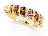 Yellow gold Channel Set Round Morganite Multi-Row Band_7