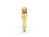 Yellow gold Channel Set Round Morganite Multi-Row Band_8