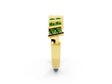 Yellow gold Channel Set Round Peridot Anniversary Band with Vertical Prongs_8