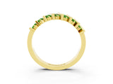 Yellow gold Channel Set Round Peridot Anniversary Band with Vertical Prongs_9