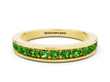 Yellow gold Channel Set Round Peridot Eternity Band_6
