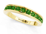 Yellow gold Channel Set Round Peridot Eternity Band_7