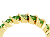 Yellow gold Channel Set Round Peridot Multi-Row Band_10