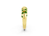 Yellow gold Channel Set Round Peridot Multi-Row Band_8